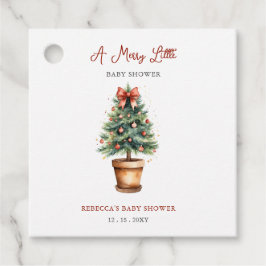 Rode boog kerstboom vrolijk klein Baby shower Bedankjes Labels