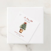 Rode boog kerstboom vrolijk klein Baby shower Bedankjes Labels (In situ)