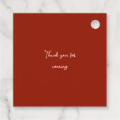 Rode boog kerstboom vrolijk klein Baby shower Bedankjes Labels (Achterkant)