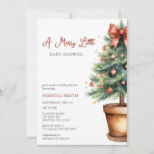 Rode boog kerstboom vrolijk klein Baby shower Kaart (Voorkant)