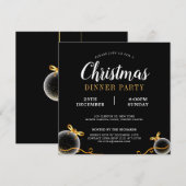 Rode Boog Kerstboomversiering Dinerfeestje Kaart (Voorkant / Achterkant)