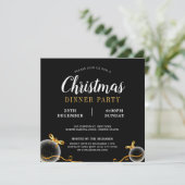 Rode Boog Kerstboomversiering Dinerfeestje Kaart (Staand voorkant)