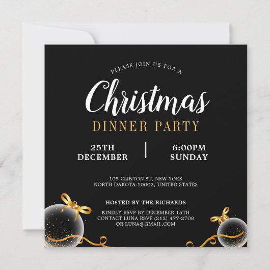 Rode Boog Kerstboomversiering Dinerfeestje Kaart (Voorkant)