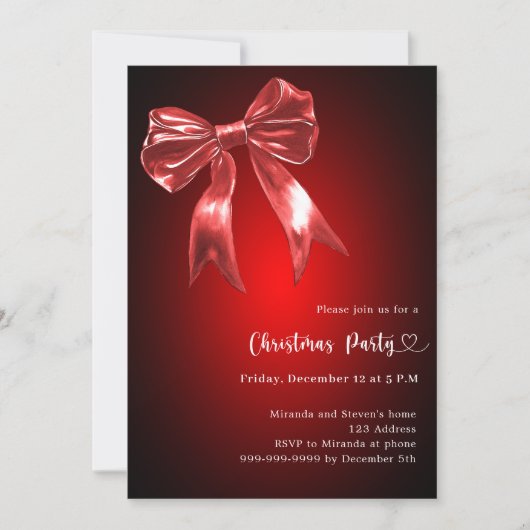 Rode boog kerstfeest kaart (Voorkant)