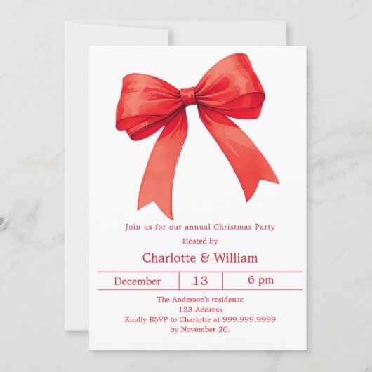 Rode boog kerstfeest kaart (Voorkant)