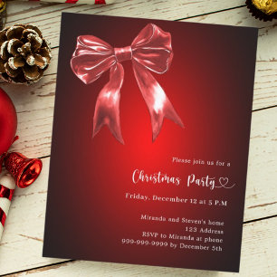 Rode boog kerstfeest uitnodiging