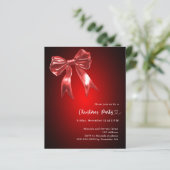 Rode boog kerstfeest uitnodiging (Staand voorkant)