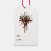 Rode Boog Kerstkruis Cadeaulabel (Achterkant)