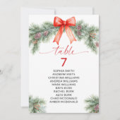 Rode boog kersttafel nummer Zittabel Grafiek Kaart (Voorkant)