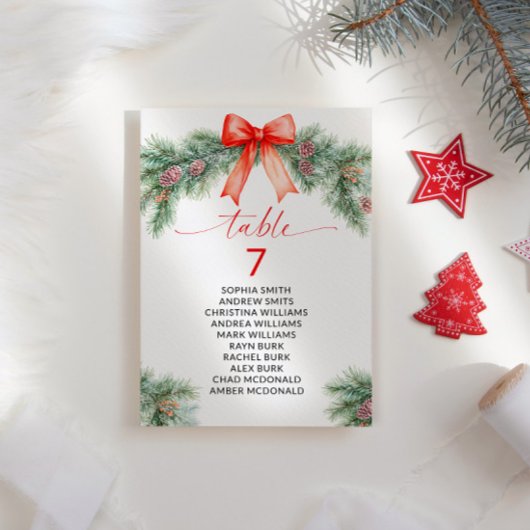 Rode boog kersttafel nummer Zittabel Grafiek Kaart