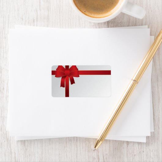 Rode boog kerstvakantie etiket (Insitu)