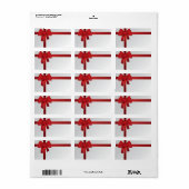 Rode boog kerstvakantie etiket (Full Sheet)