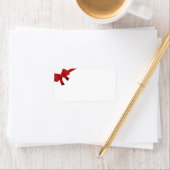 Rode boog kerstvakantie etiket (Insitu)