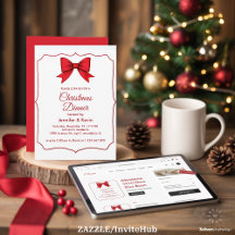 Rode Boog Klassiek Traditioneel Kerstmaal