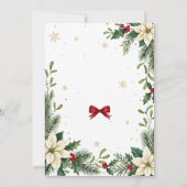 Rode Boog Krans Kerst Oefenavond Dinner Kaart (Achterkant)