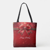 Rode Boog met Parels Tote Tas (Achterkant)