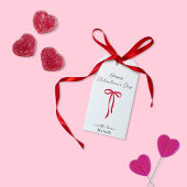 Rode Boog op de witte bg Valentijnsdag Gift labels Cadeaulabel