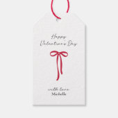 Rode Boog op de witte bg Valentijnsdag Gift labels Cadeaulabel (Voorkant)