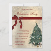 Rode boog, pijnboom, sterren Corporate Christmas P Kaart (Voorkant)