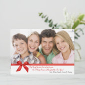 Rode Boog Rechthoek Foto Kerstkaart (Staand voorkant)