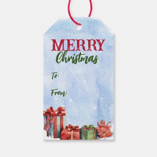 Rode boog Sint Bernard Hond Kerstboom Cadeaulabel (Achterkant)