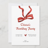 Rode boog stropdas lint verjaardag kaart (Voorkant)