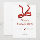 Rode boog stropdas lint verjaardag kaart (Voorkant / Achterkant)