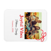 Rode boog vreugdevolle Vibes voeg familienaam foto Magneet (Horizontaal)