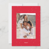  rode boog vrolijke kerst 2 foto feestdagenkaart (Achterkant)