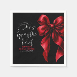 Rode Boog Zij Knoopt de Knoop Zwarte Bruidsmeisjes Servet