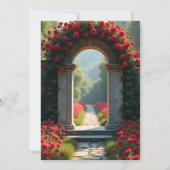 Rode boogjurk rozen Quinceanera Kaart (Achterkant)