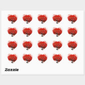 Rode Boom Huwelijkssticker Hart Sticker (Vel)