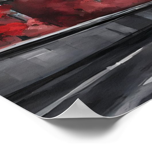 Rode boom met Big Ben Poster (Hoek)