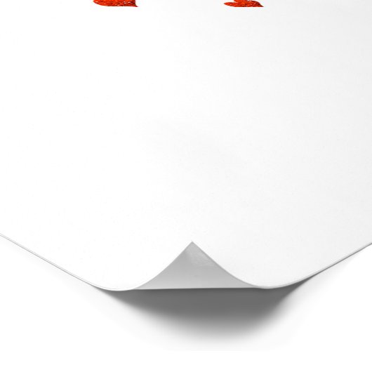 Rode boom met hartbladeren die vallen poster (Hoek)