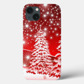 Rode boom met sneeuw iPhone hoesje