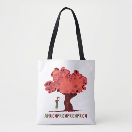 Rode boom met vrouw uit Afrika Tote Bag (Voorkant)