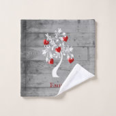 Rode boom van de Gepersonaliseerde Reeks van de De Bad Handdoek (Wasdoekje)