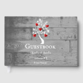 Rode boom van Hearts Wedding Guestbook Gastenboek (Voorkant)