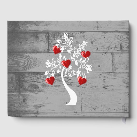 Rode boom van Hearts Wedding Guestbook Gastenboek (Achterkant)