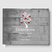 Rode boom van Hearts Wedding Guestbook Gastenboek (Voorkant)