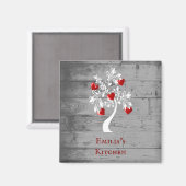 Rode boom van het Gepersonaliseerd Magnet van het  (Voorkant / Achterkant)