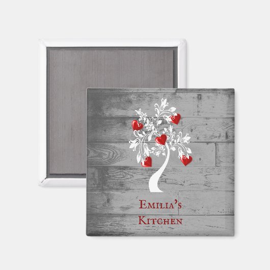 Rode boom van het Gepersonaliseerd Magnet van het  (Voorkant / Achterkant)