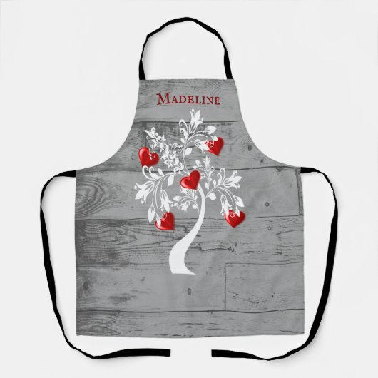 Rode boom van het Gepersonaliseerd Schort van het  (Voorkant)