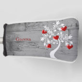 Rode boom van het hart Gepersonaliseerd Golfhoofd  Golfheadcover (Voorkant)