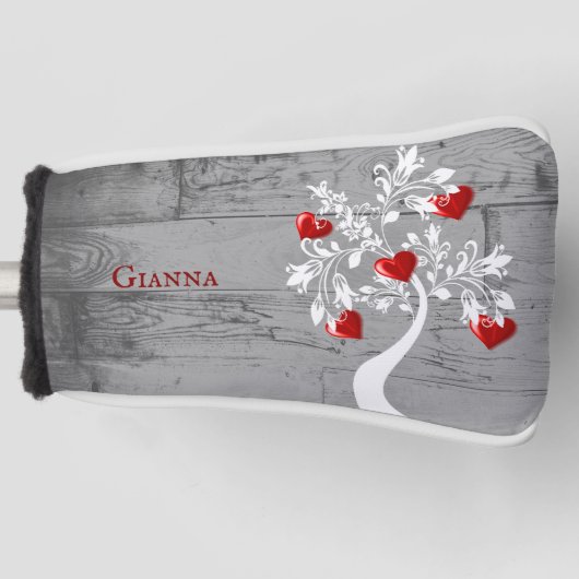 Rode boom van het hart Gepersonaliseerd Golfhoofd  Golfheadcover (Voorkant)