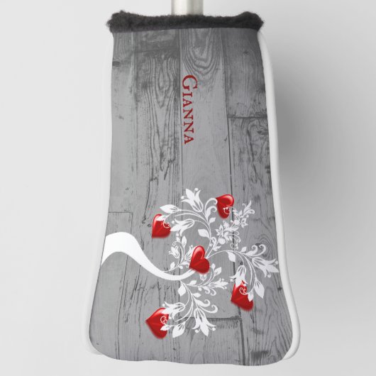 Rode boom van het hart Gepersonaliseerd Golfhoofd  Golfheadcover (Draai 90)