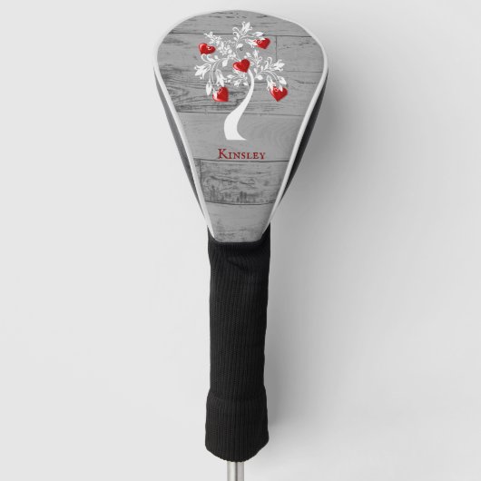 Rode boom van het hart Gepersonaliseerd Golfhoofd  Golfheadcover (Voorkant)