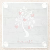 Rode boom van het hart Gepersonaliseerd Onderzette Glazen Onderzetter (Achterkant)