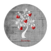 Rode boom van het hart Gepersonaliseerd snijvlak Snijplank (Voorkant)