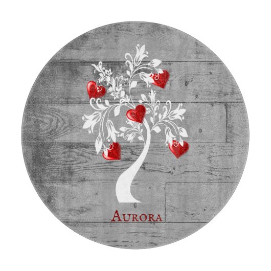 Rode boom van het hart Gepersonaliseerd snijvlak Snijplank (Voorkant)